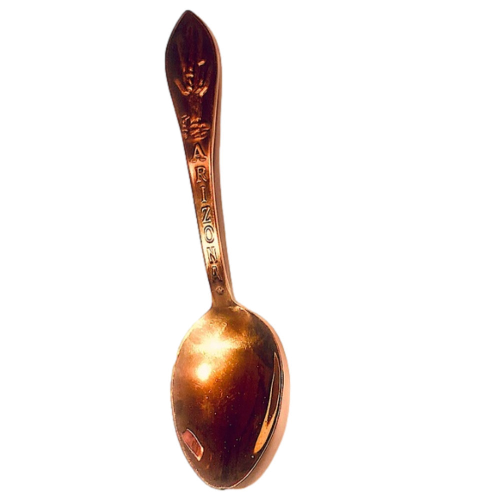 Vtg Bell Trading Post Solid Copper Souvenier Spoon Arizona Cactus Desert 4”
